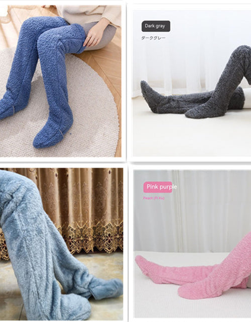 Load image into Gallery viewer, Over Knee High Fuzzy Long Socks Winter Warm Cold Leg Knee Joint Cold-Proof Stockings Home Floor Sleeping Socks
