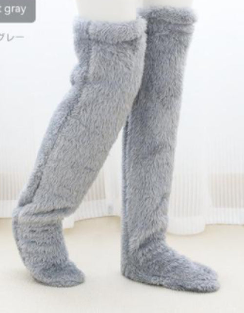 Load image into Gallery viewer, Over Knee High Fuzzy Long Socks Winter Warm Cold Leg Knee Joint Cold-Proof Stockings Home Floor Sleeping Socks
