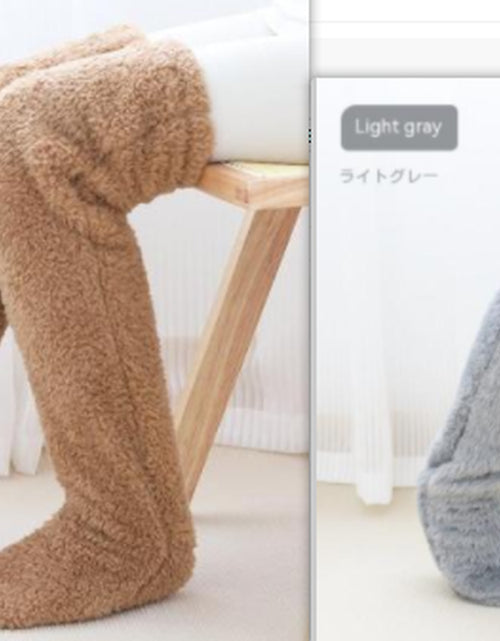 Load image into Gallery viewer, Over Knee High Fuzzy Long Socks Winter Warm Cold Leg Knee Joint Cold-Proof Stockings Home Floor Sleeping Socks
