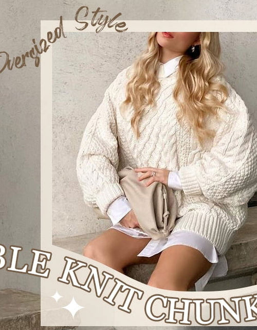 Load image into Gallery viewer, Oversized Sweaters for Women Cable Knit Chunky Pullover Sweater
