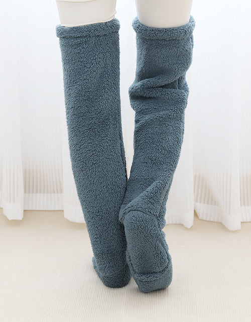 Load image into Gallery viewer, Over Knee High Fuzzy Long Socks Winter Warm Cold Leg Knee Joint Cold-Proof Stockings Home Floor Sleeping Socks
