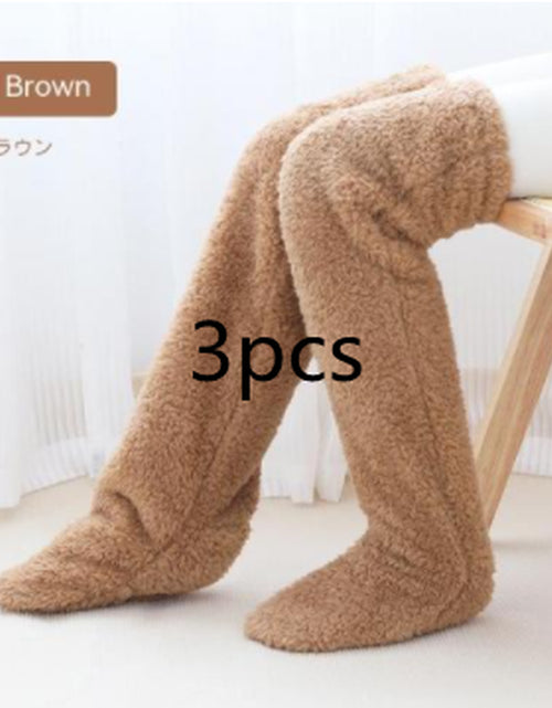 Load image into Gallery viewer, Over Knee High Fuzzy Long Socks Winter Warm Cold Leg Knee Joint Cold-Proof Stockings Home Floor Sleeping Socks
