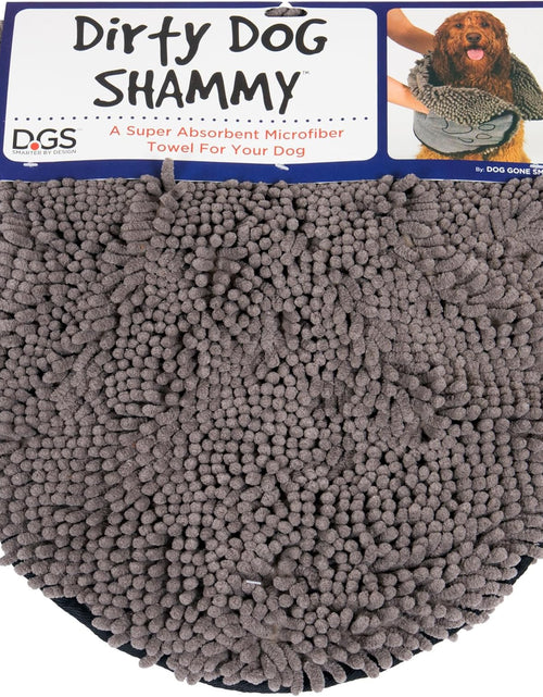 Load image into Gallery viewer, Shammy Dog Towels for Drying Dogs - Heavy Duty Soft Microfiber Bath Towel - Super Absorbent, Quick Drying, &amp; Machine Washable - Must Have Dog &amp; Cat Bathing Supplies | Grey 13X31
