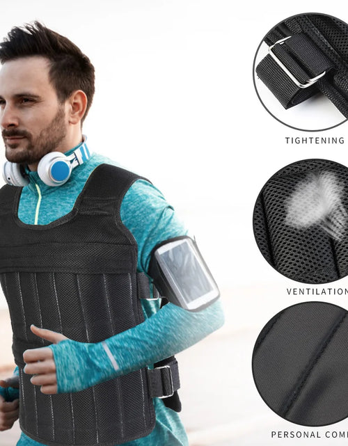 Load image into Gallery viewer, 3/15/20/35/50Kg Loading Weight Vest Jacket Sand Clothing for Running Training Fitness Equipment Adjustable Waistcoat Jackets
